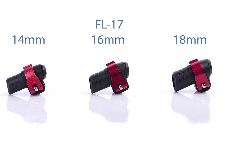 Warp ND FL-17 flip-lock μηχανισμός μαύρο πλαστικό/κόκκινο ALU λαβίδα/κόκκινο παξιμάδι για διάμετρο 16mm