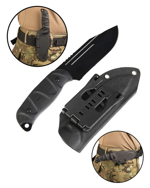 Mil-Tec nož G10 s Kydex tokom, črn