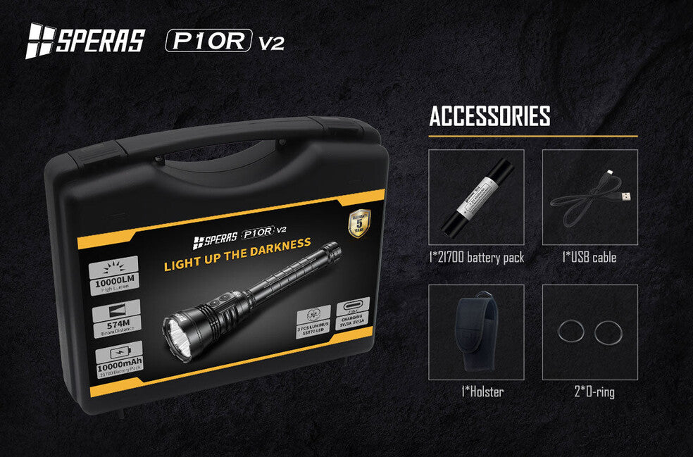 Speras P10R V2 polnilna LED svetilka 10000LM
