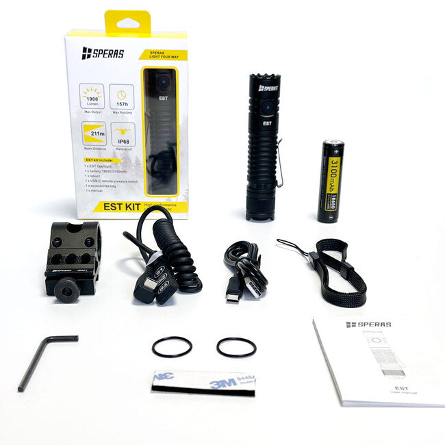Speras EST Kit airsoft polnilna svetilka z akumulatorjem 1900LM 211m