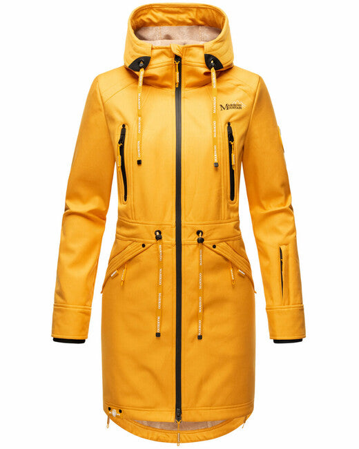 Marikoo Racquelle softshell jakna ženski s kapuco, amber yellow