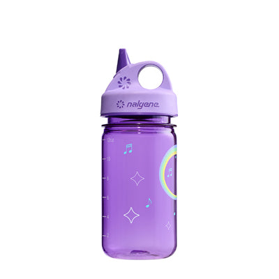 Nalgene Grip-n-Gulp Sustain steklenica za vodo 0,35 L s pokrovom, vijolična glasba žirafa