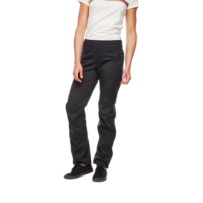Black Diamond Stormline Stretch Full Zip Rain vodoodporne hlače ženski, črna