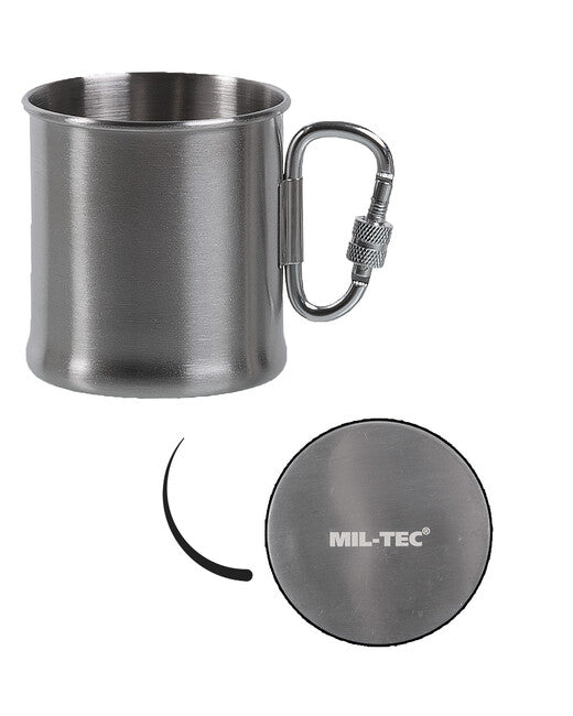Mil-Tec Stainless Steel Mug 250ml with Carabiner