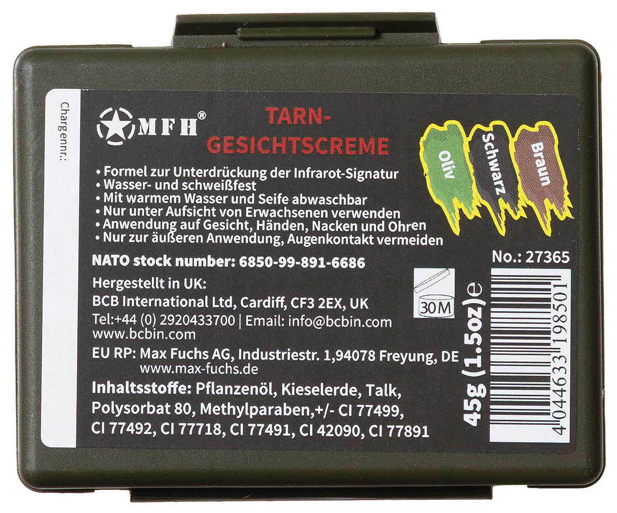 MFH GB Camo Face Paint s zrkadlom so, 3 farby, 45 g