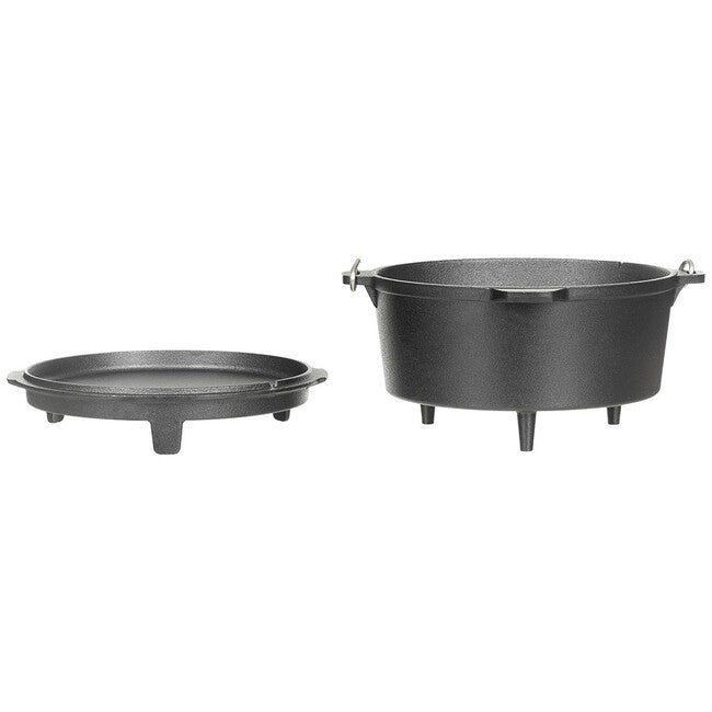 Fox Outdoor Holandska lonček za ogenj iz litega železa, približno 3,8 l