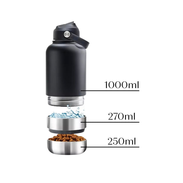 WARAGOD Aura 3in1 Thermos 1000ml, Black
