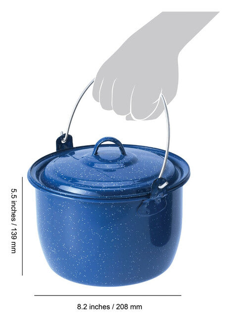 GSI Outdoors Convex Kettle emaliiran lonček 2,8 l, modra