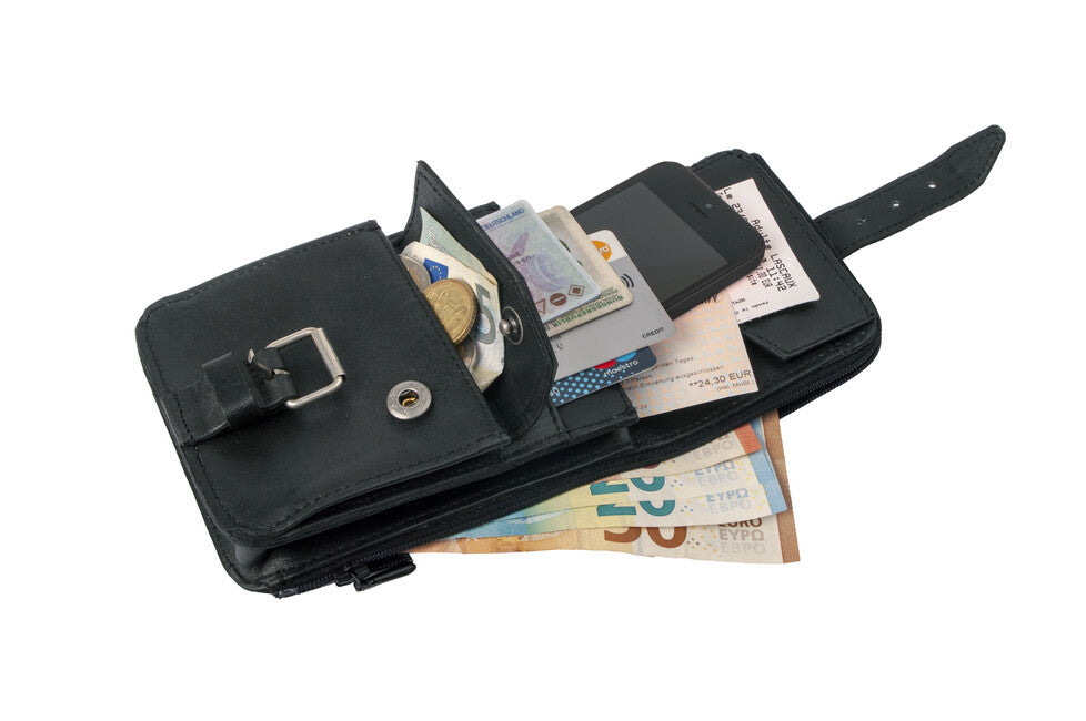 BasicNature Belt Safe pasna torbica, črna