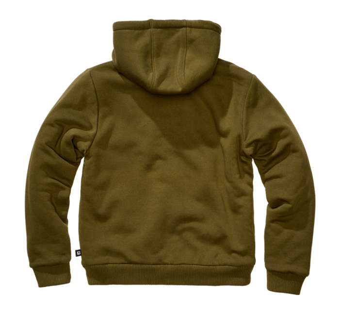 Brandit Sweatjacket pulover moški s toplo podšivko Teddylining, olivno zelen