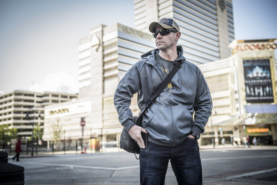Helikon-Tex URBAN TACTICAL HOODIE pulover s kapuco (FullZip), črna