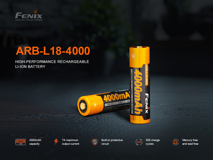 Fenix baterija polnljiva 18650 4000 mAh (Li-Ion)
