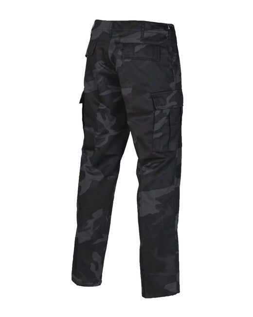 Mil-Tec US Ranger BDU črne hlače STRAIGHT CUT, black camo