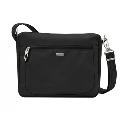 Travelon Classic Crossbody torba čez ramo proti kraji, črna