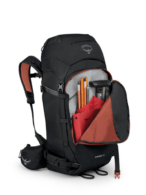 OSPREY SOPRIS alpski nahrbtnik 40, črn