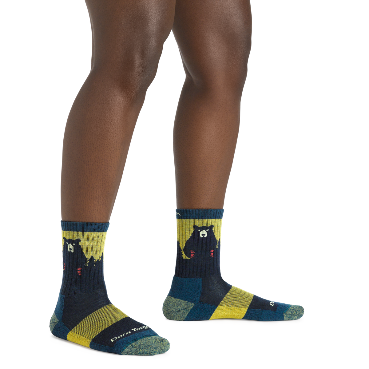 Darn Tough Bear Town Micro Crew Lightweight Cushion Hiking Socks, Dark Teal