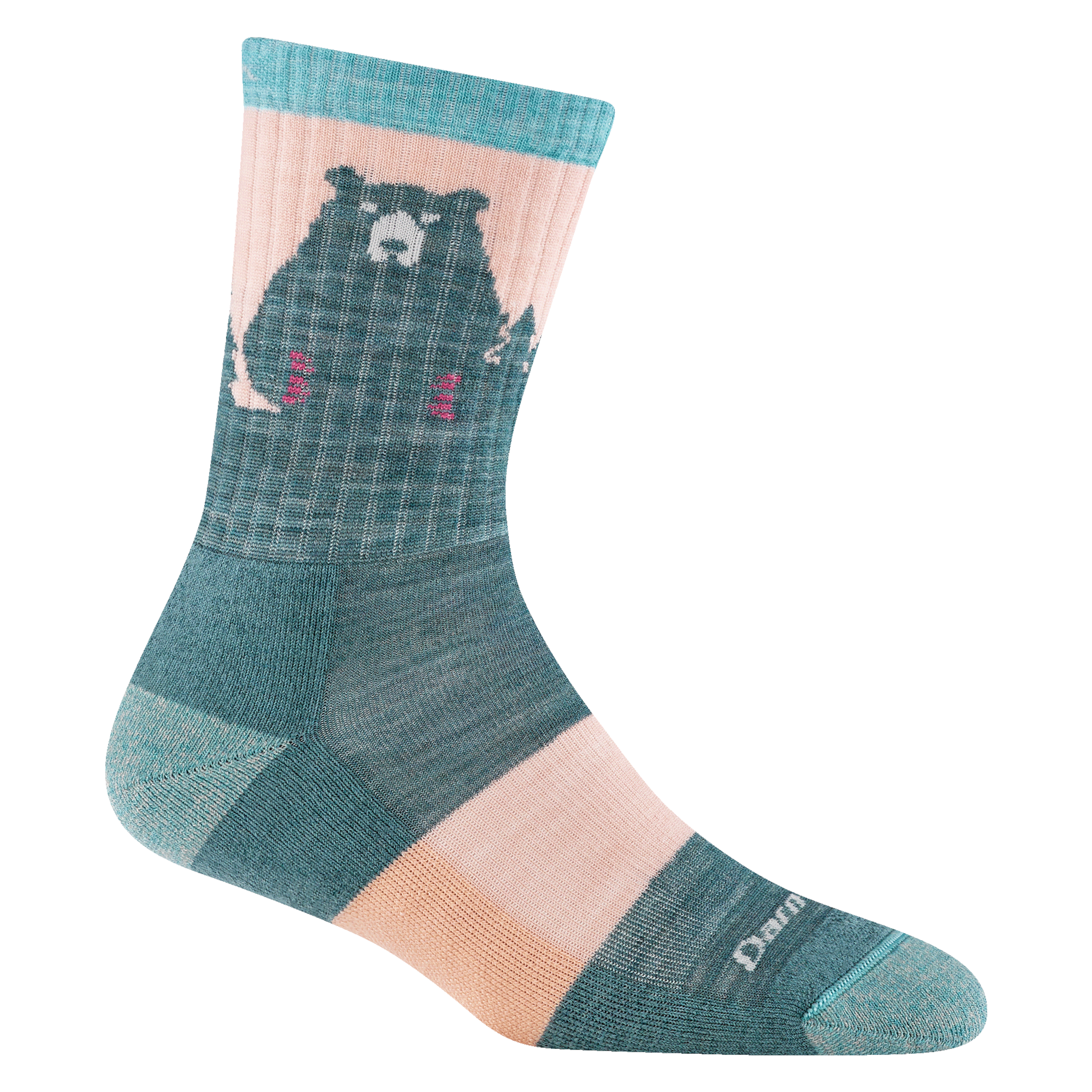 Darn Tough Bear Town Micro Crew Lightweight Cushion Hiking Socks, Quartz