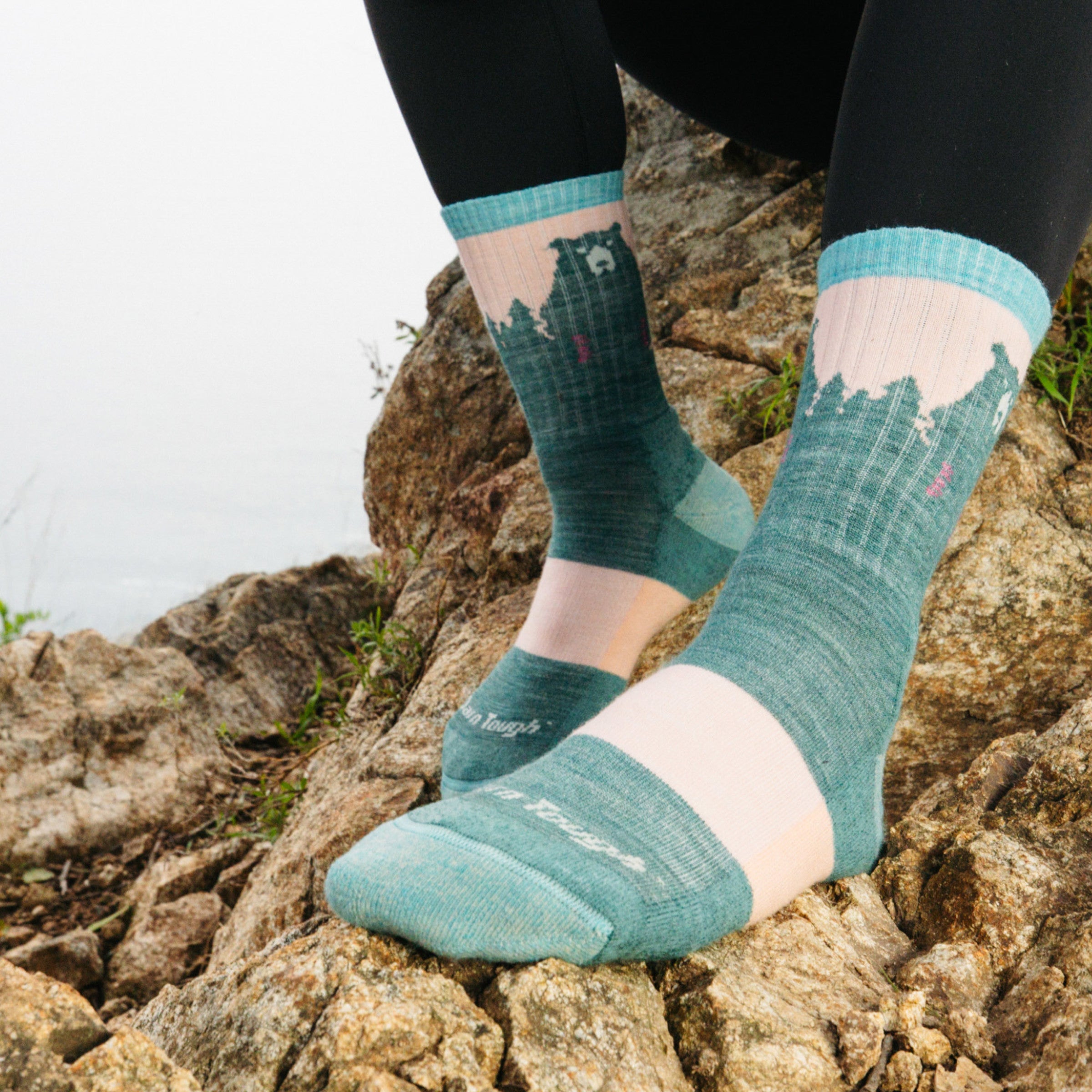 Darn Tough Bear Town Micro Crew Lightweight Cushion Hiking Socks, Quartz