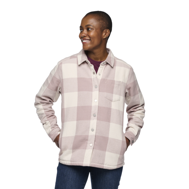 Black Diamond Project Lined Flannel flanelna srajca ženski, pale mauve-off white plaid