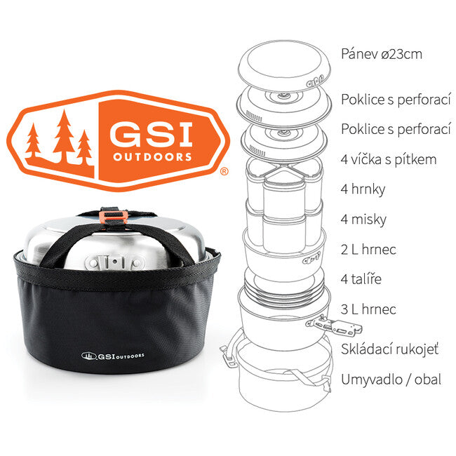 GSI Outdoors Glacier 2+3 l komplet za kempiranje