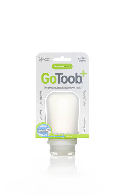Humangear GoToob+ silikonska potovalna steklenica/posoda, 74 ml, prozorna