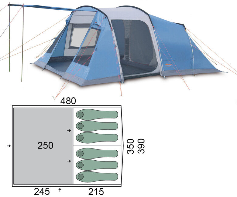 Pinguin Interval 6 Tent, Green