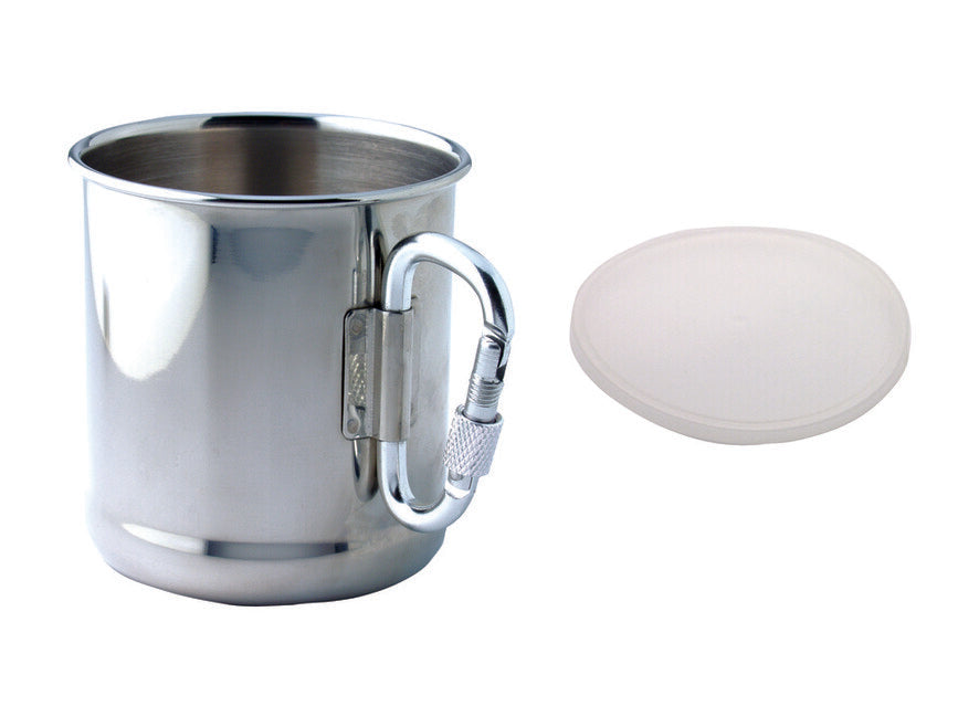 Baladeo PLR065 Stainless Steel Mug with Carabiner