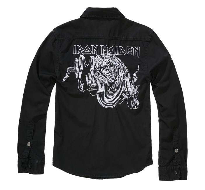 Brandit Iron Maiden Eddy srajca z dolgimi rokavi Vintage, črna