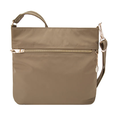 Travelon Tailored Slim torba čez ramo proti kraji, rjava