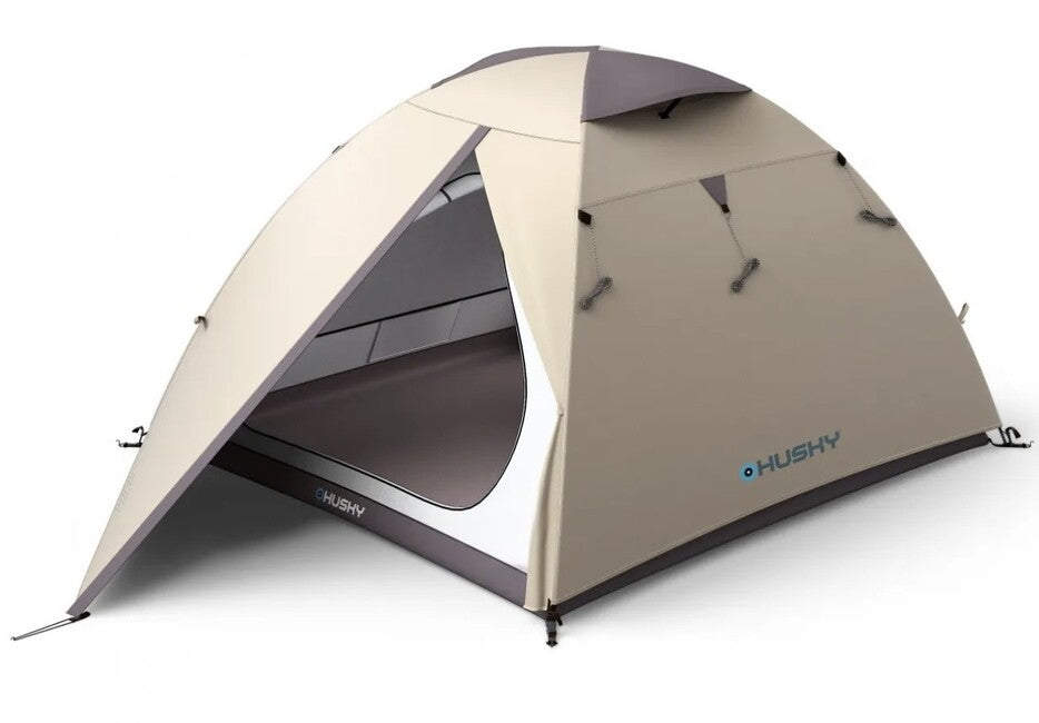 Husky Bird 3 Plus ultralahek ekspedicijski šotor za 3 osebe, Black Coating svetlo rjava