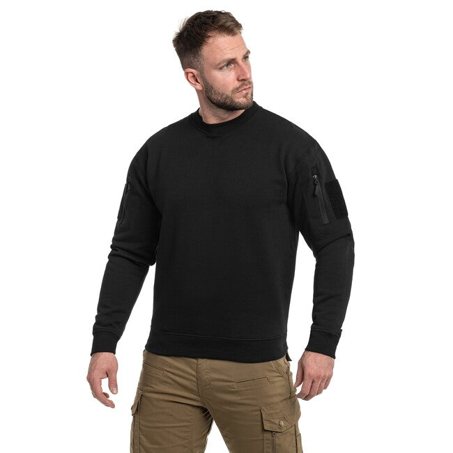 Mil-Tec Tactical φούτερ με στρογγυλό λαιμό, μαύρο