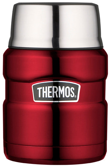 Thermos King posoda za hrano z žlico, rdeča, 0,47 l