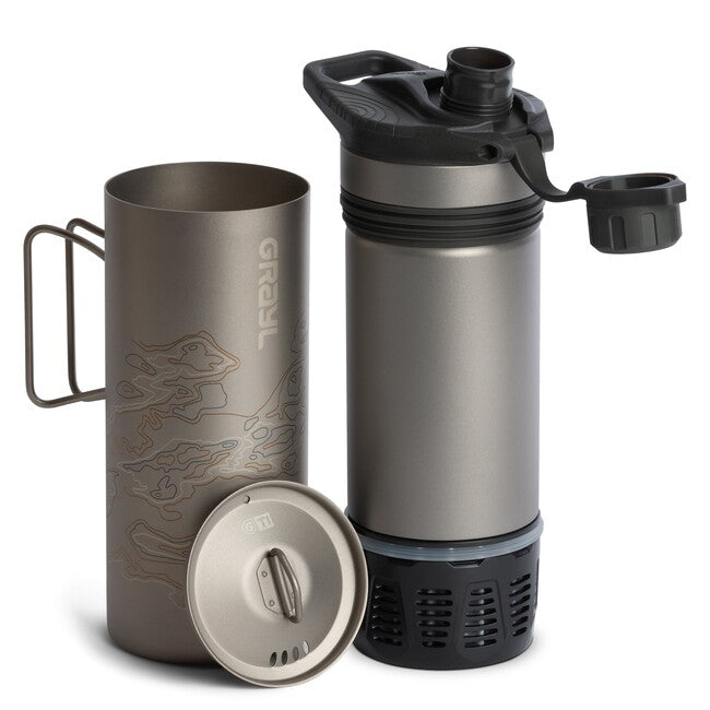 GRAYL GeoPress™ Titanium Purifier filtrirna steklenica + Cook Lid, črna