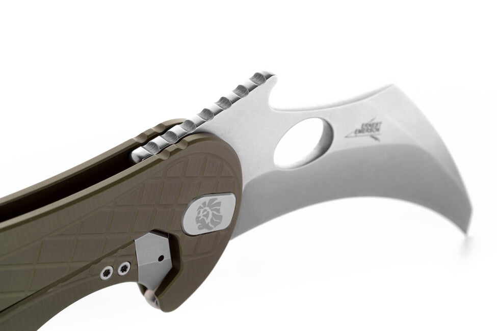 Lionsteel L.E. ONE 1 A GS Μαχαίρι KARAMBIT Green/Stone Washed, Ανάπτυγμα σε συνεργασία Emerson Design