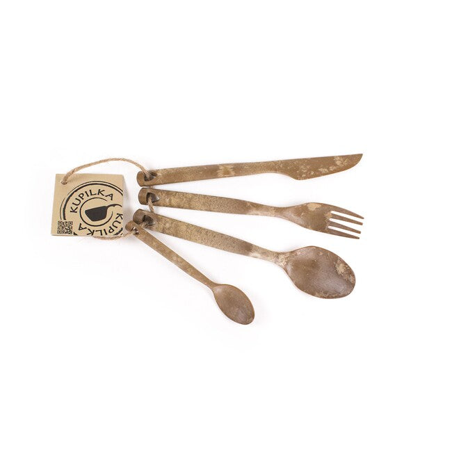 Kupilka CUTLERY kampinski pribor v embalaži, rjav