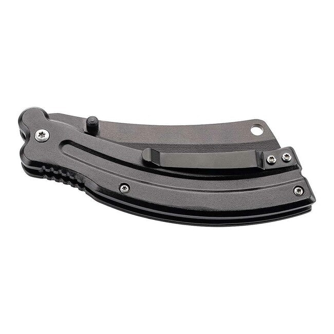 Herbertz One-Handed Folding Knife 8.5cm, Aluminum, Black-Orange, 3D Skull