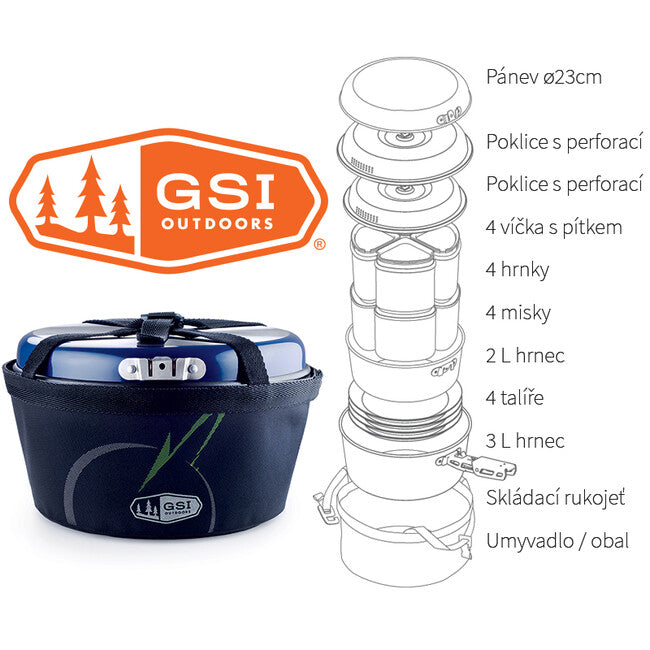 GSI Outdoors Bugaboo Camper Camping Cookware Set 2+3 l