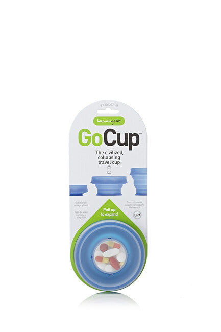 Humangear Go Cup zložljiv potovalni lonček higienski zložljiv, modra, 237 ml
