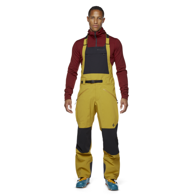 Black Diamond Recon Stretch Bibs moške hlače z naramnicami, amber-black