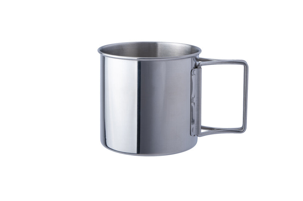 BasicNature Space Safer Mini Stainless Steel Mug 0.35L Folding Handle