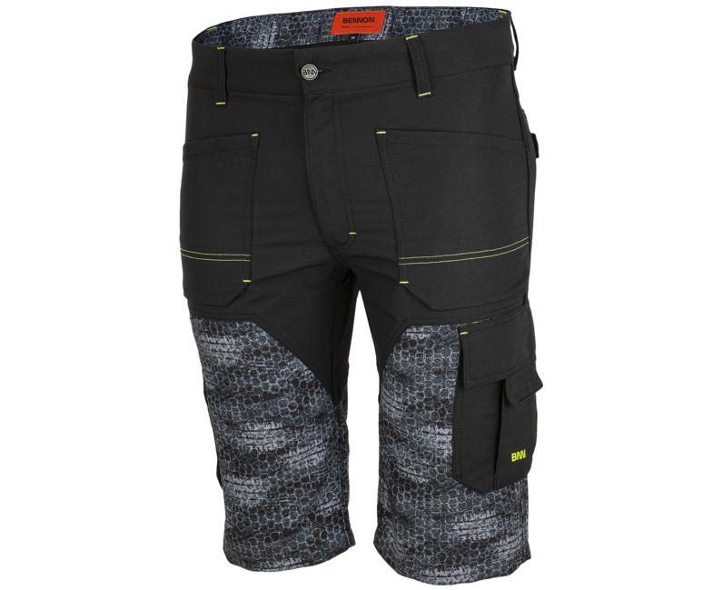 BENNON Predator Work Shorts, Black/Grey