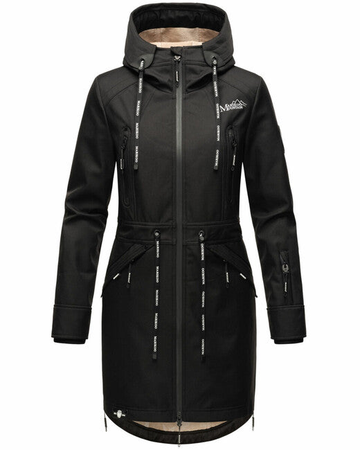 Marikoo Racquelle softshell jakna ženski s kapuco, črna