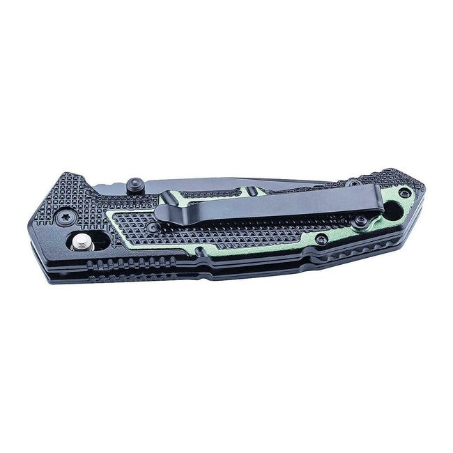 Herbertz Axis Lock ročaj z enim rokavom, črno-zeleni nož, aluminij, 9,4cm