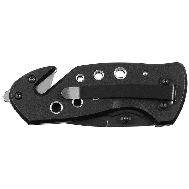 Fox Outdoor Jack One-Handed Knife, Black, Metal Handle