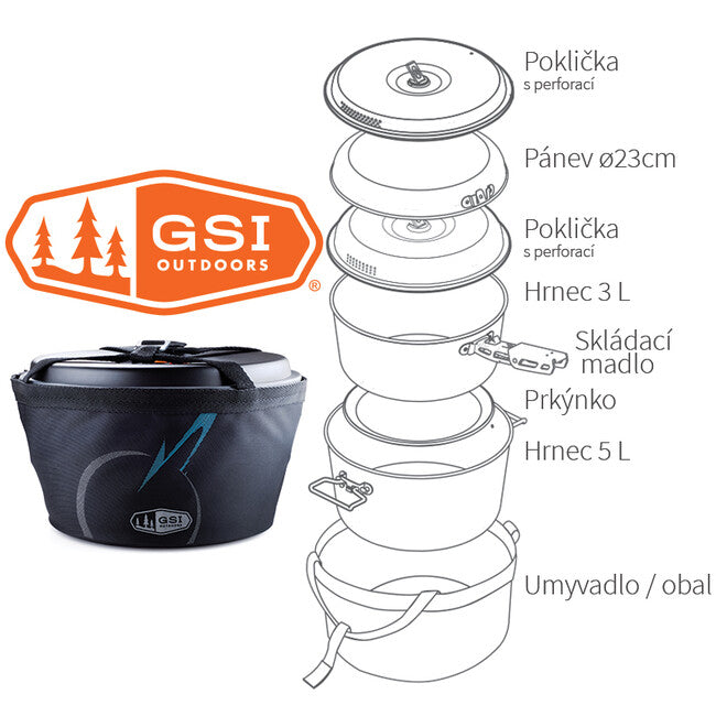 GSI Outdoors Pinnacle Base Camper kampinski komplet za jedilni pribor