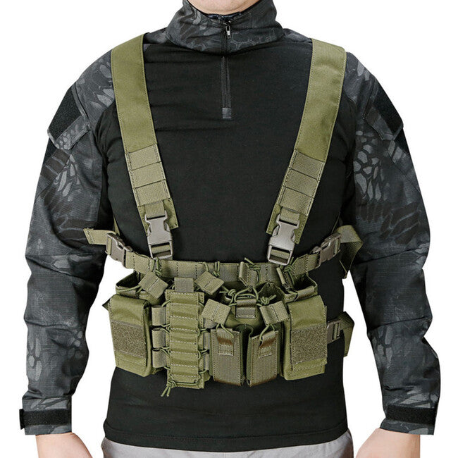 DRAGOWA D3 prsni nosilec Chest Rig, Olive
