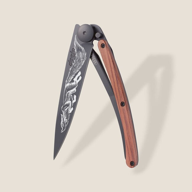 Deejo Tattoo preklopni nož Black coralwood, Fox