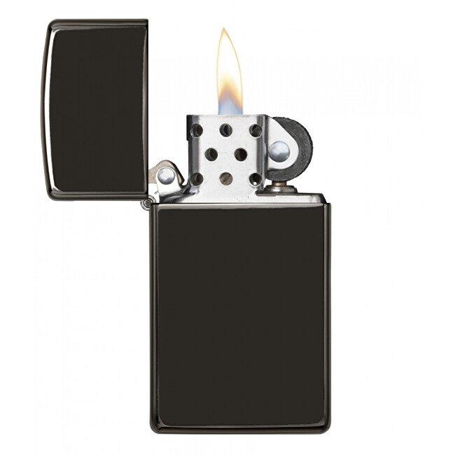 Zippo Ebony™ Slim® bencinski vžigalnik, temno siv