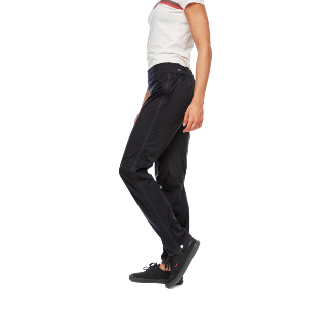 Black Diamond Stormline Stretch Full Zip Rain vodoodporne hlače ženski, črna