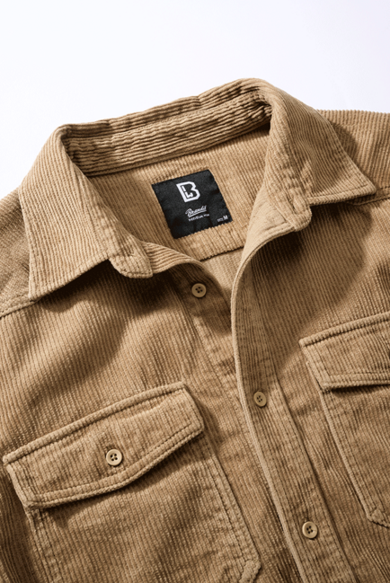 Brandit Corduroy Classic srajca s dolgimi rokavi, svetlo rjava